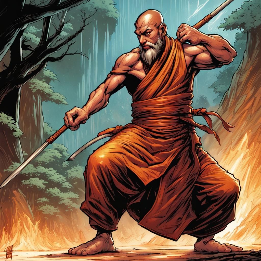 Hadozee Fighter Monk in Comic Book Style