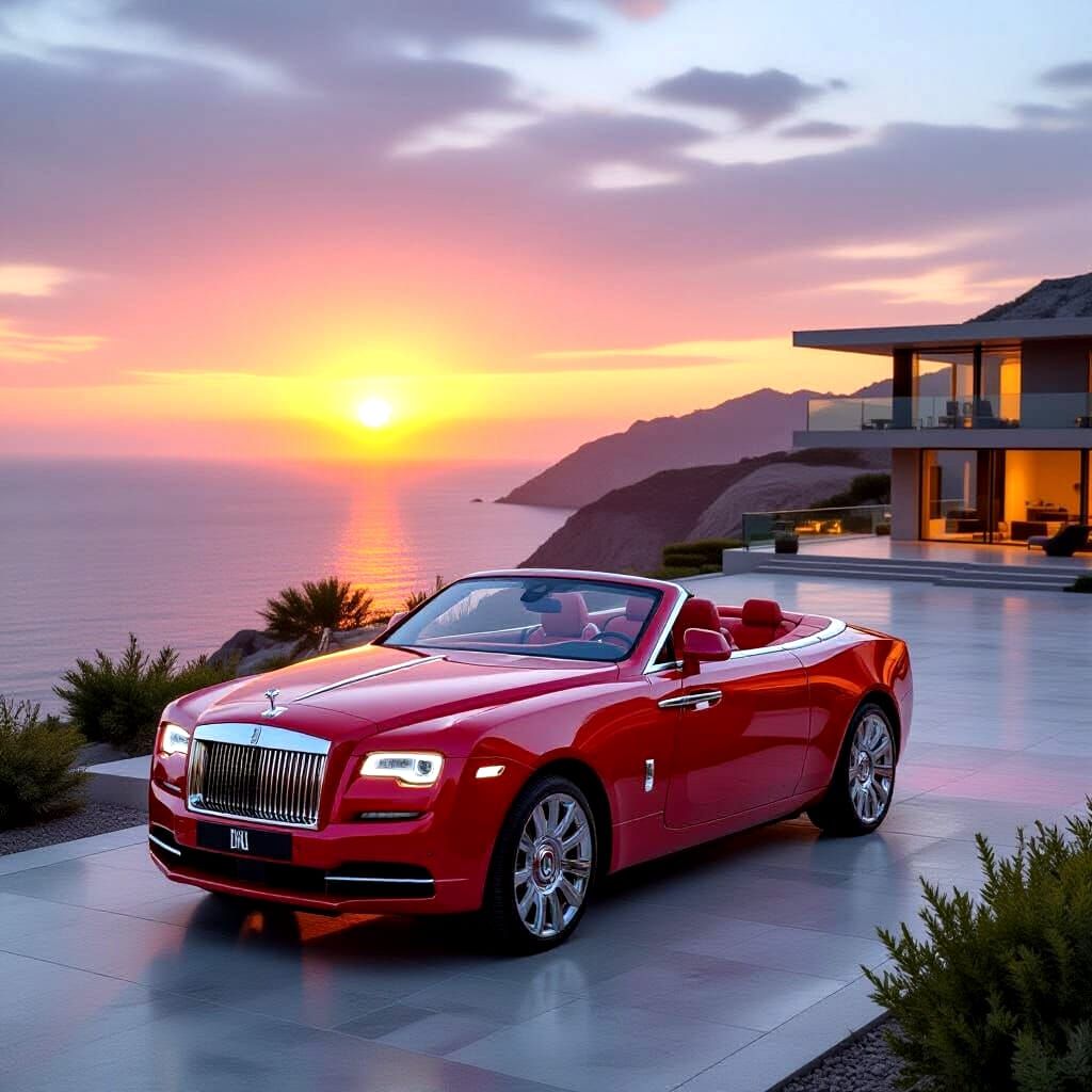 Une voiture cabriolet rouge