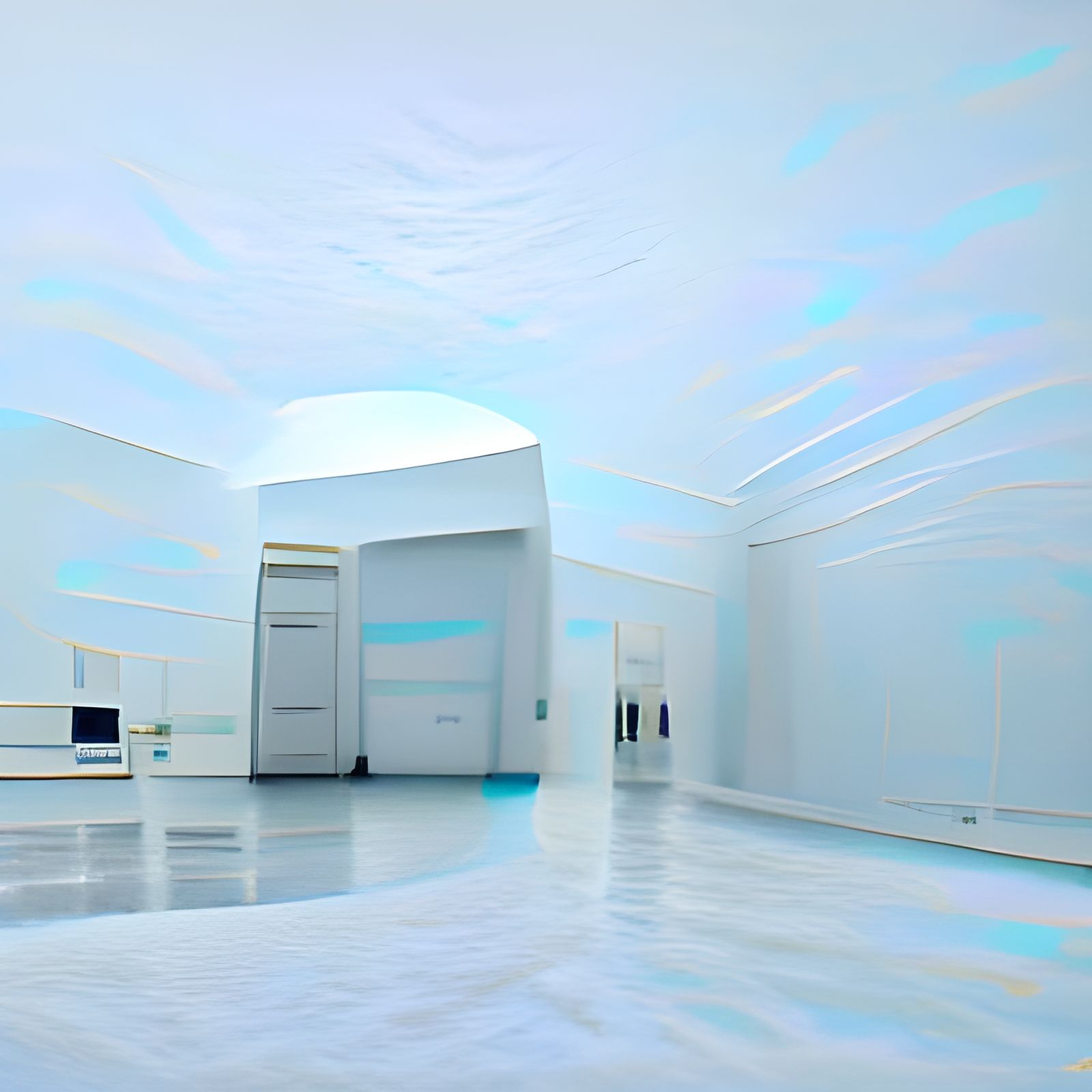 Liminal White Room in 8k Filmic Style