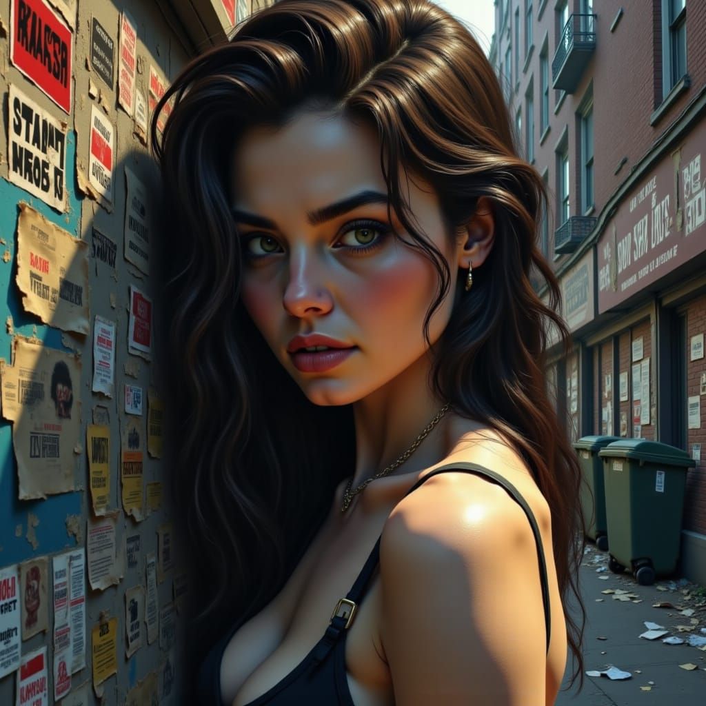 Woman in Amsterdam Street Life, Concept Art Portrait