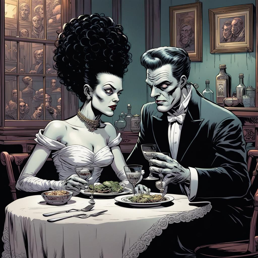 Bride of Frankenstein's New Orleans Dinner, Comic Art