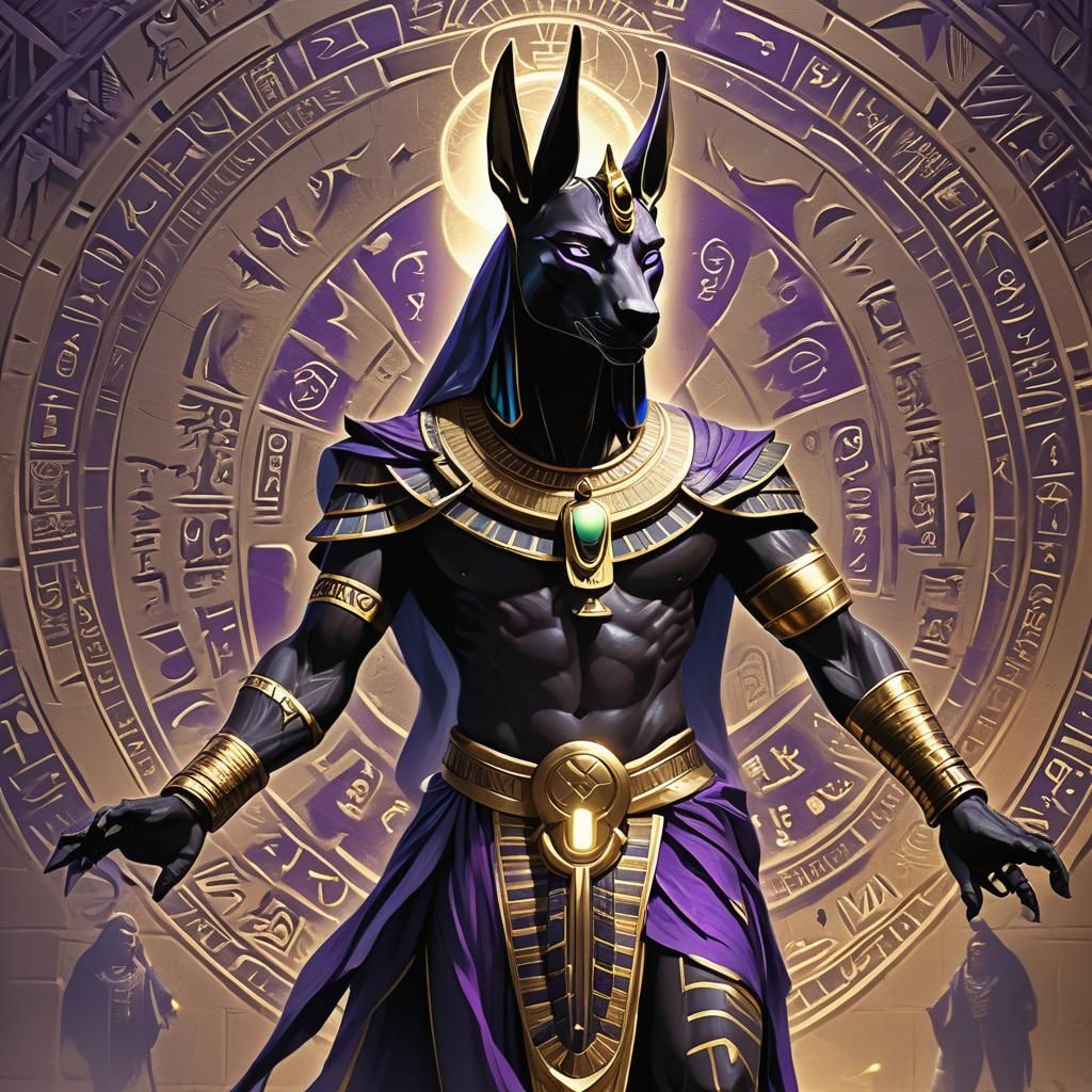Ethereal Goddess Anubis in Spellbound Ritual, with Magical E...