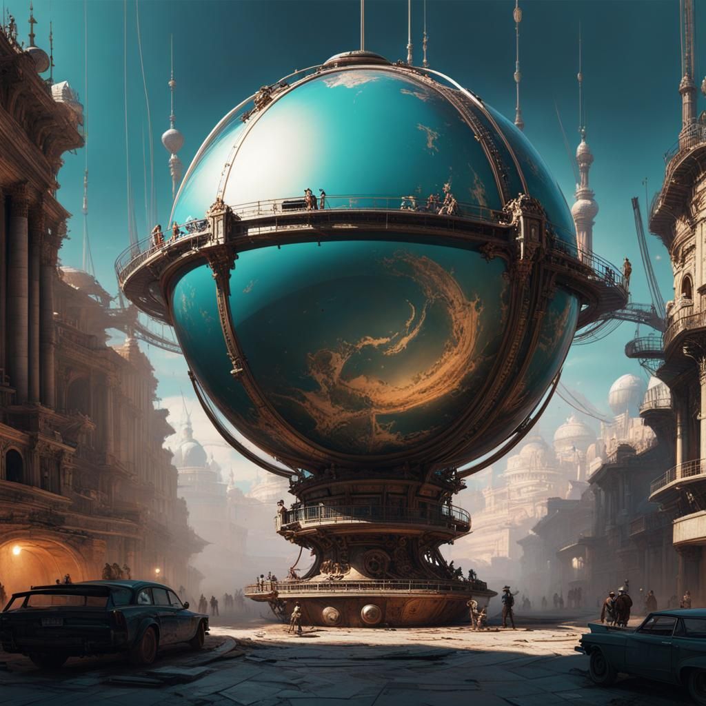 Techno Marble Panorama in Frazetta Mappa Style