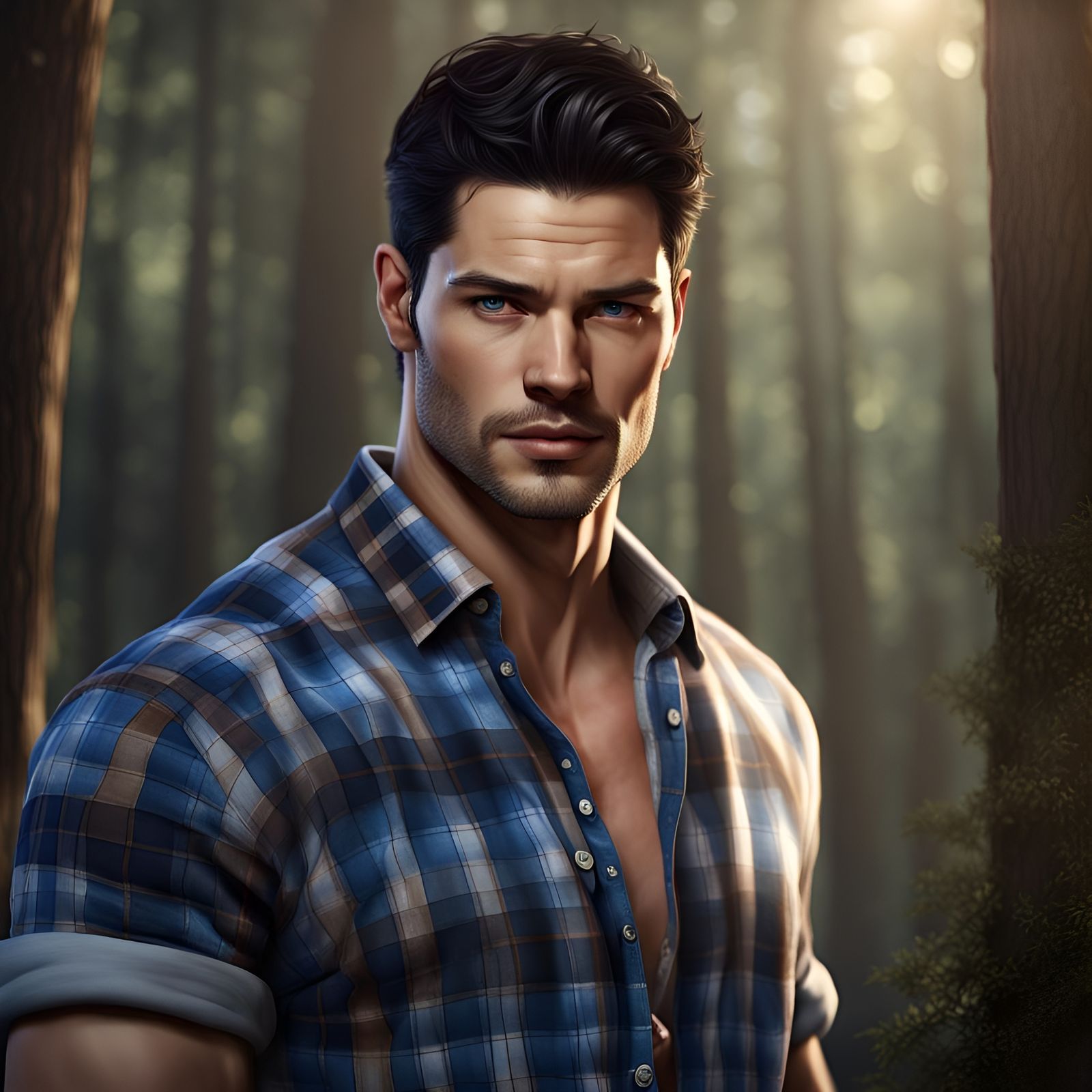 Handsome Man Portrait in Dark Fantasy Style