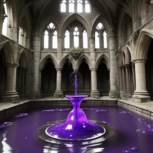 Slow Monastery Slime Fountain in a Viscous Purple Haze