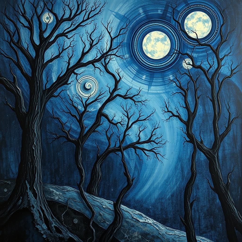 Surreal Gothic Nature in Impasto Style