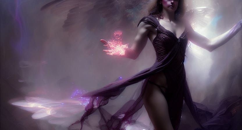 Ethereal Elemental Magic in Dark Fantasy Style