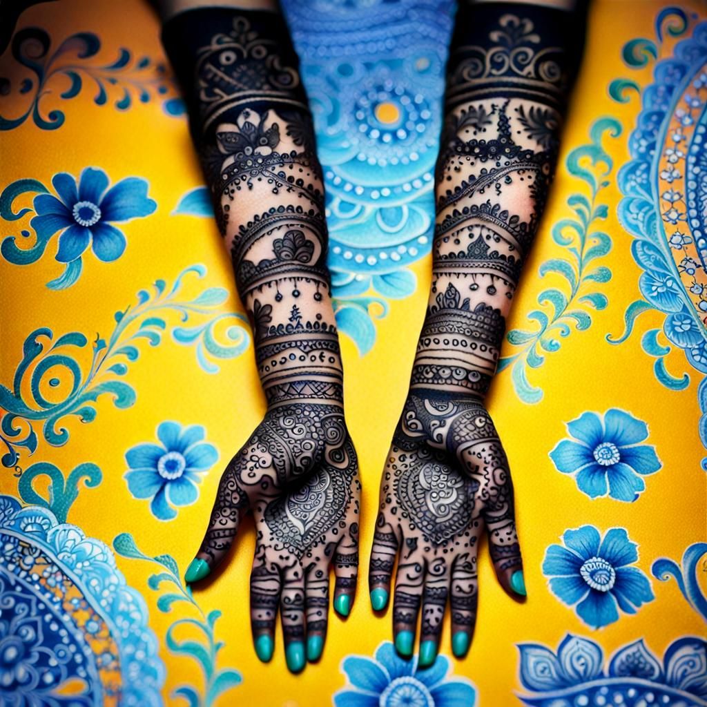 Black Henna Tattoos on Fingers