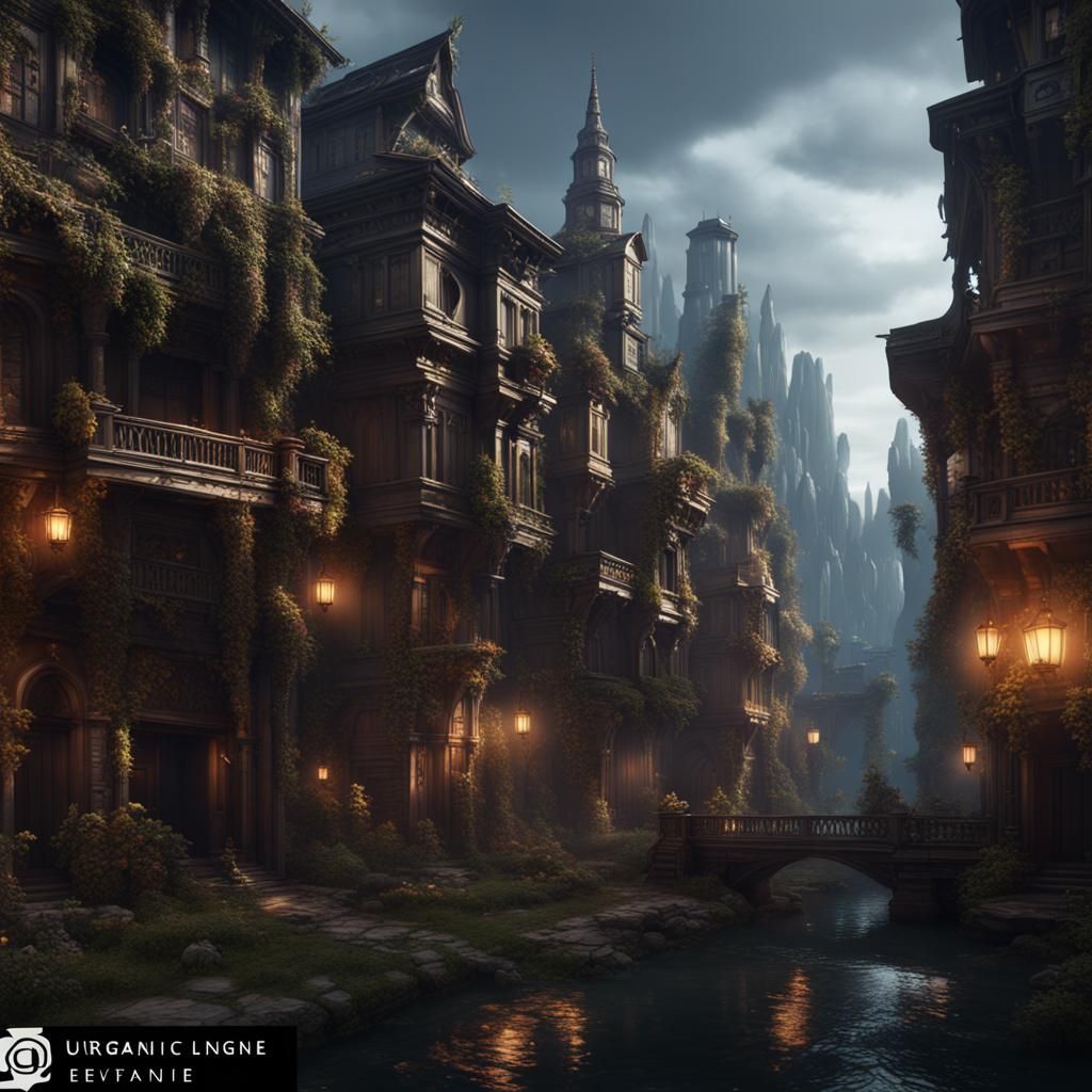 Organic Living City: Dark Fantasy Concept Art