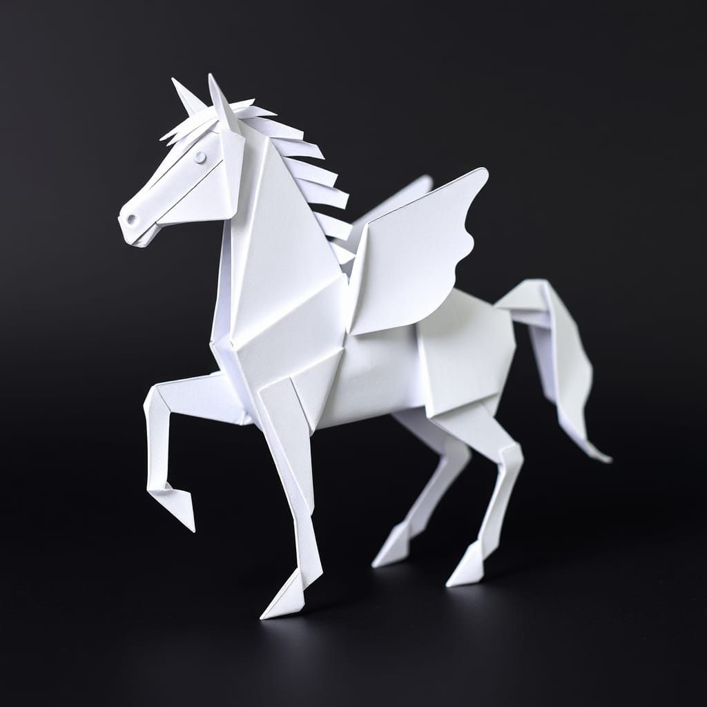 Intricate Kirigami Paper Horse Sculpture
