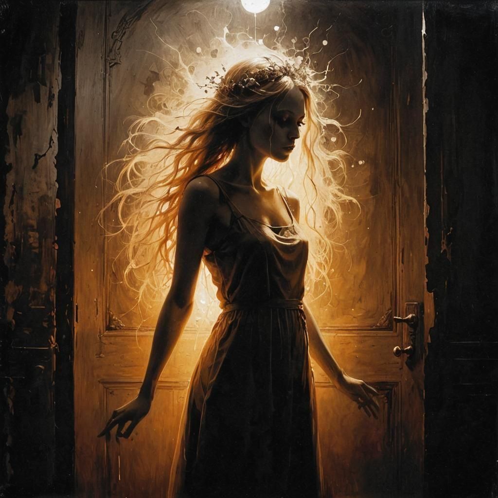 Gothic Girl's Happiness in Monochromatic Fluxus Style