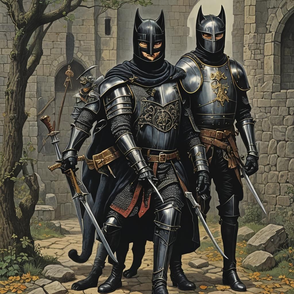 Monty Python Inspired Black Cat Knight