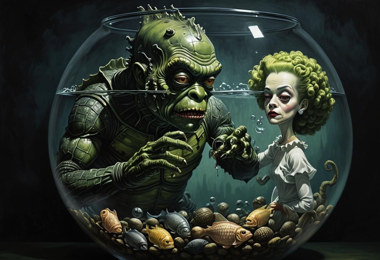 Creature and Bride's Adorable Universal Monsters Date