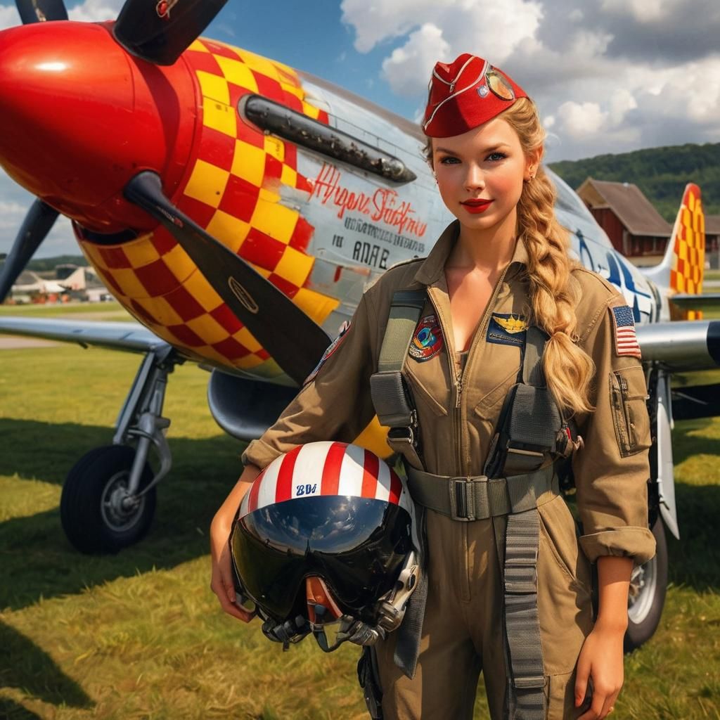 Taylor Swift as Pilot in Splash Art Style