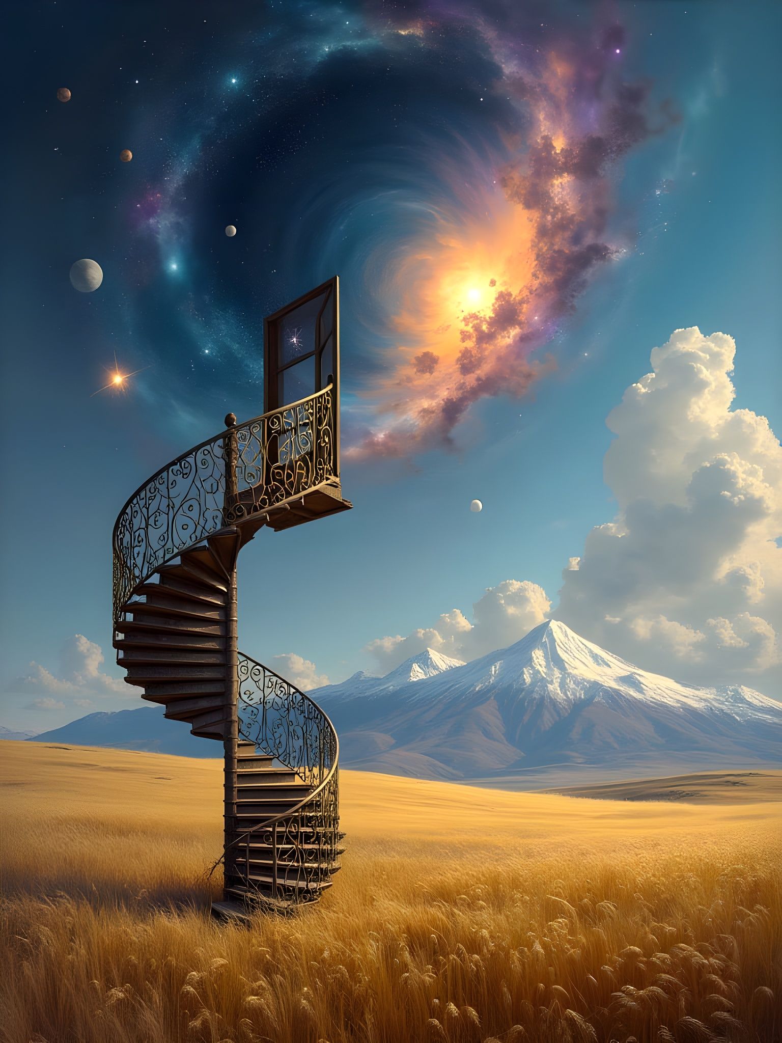 Cosmic Stairway Through Golden Field