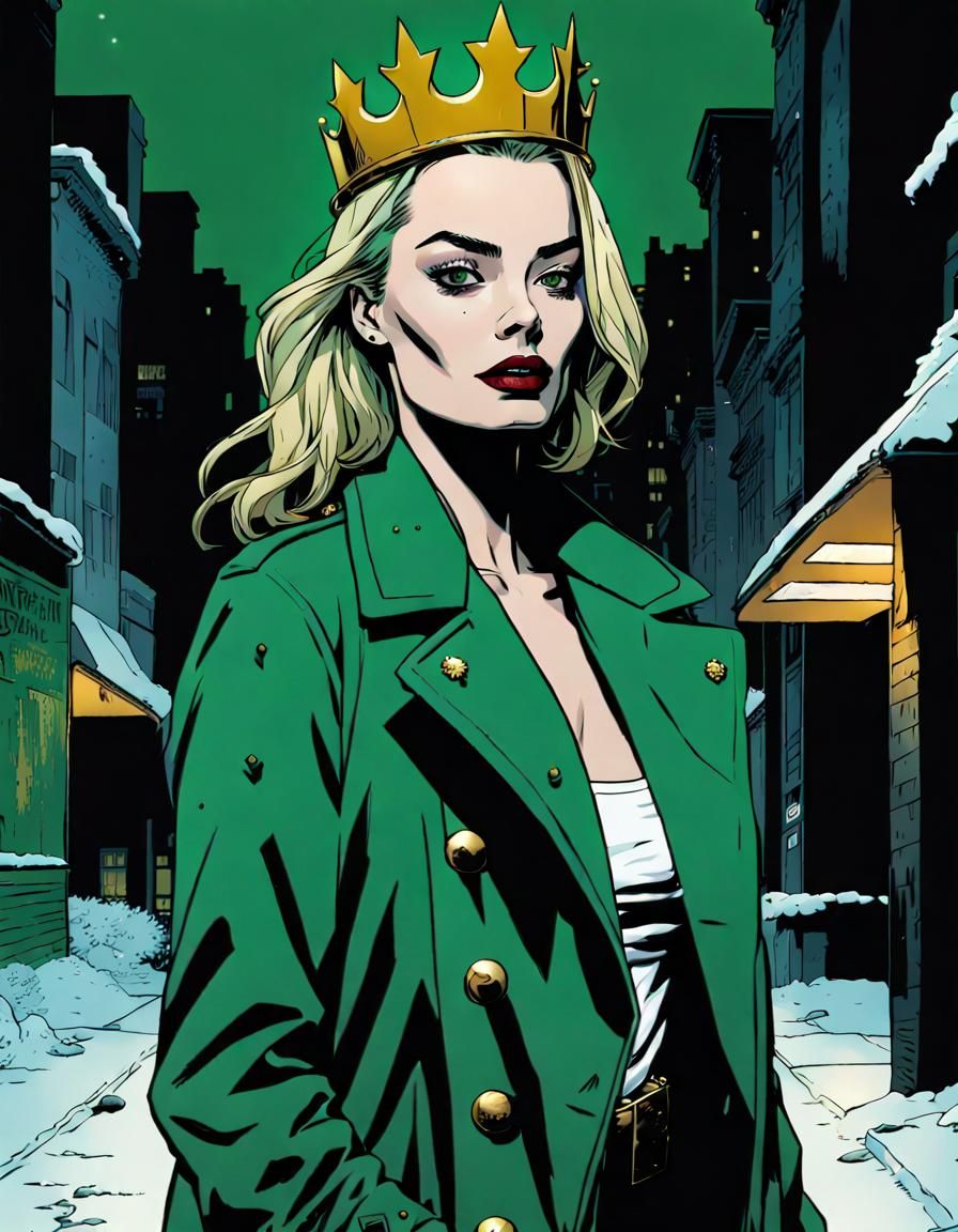 Margot Robbie as Deathcore Queen on Winter Streets