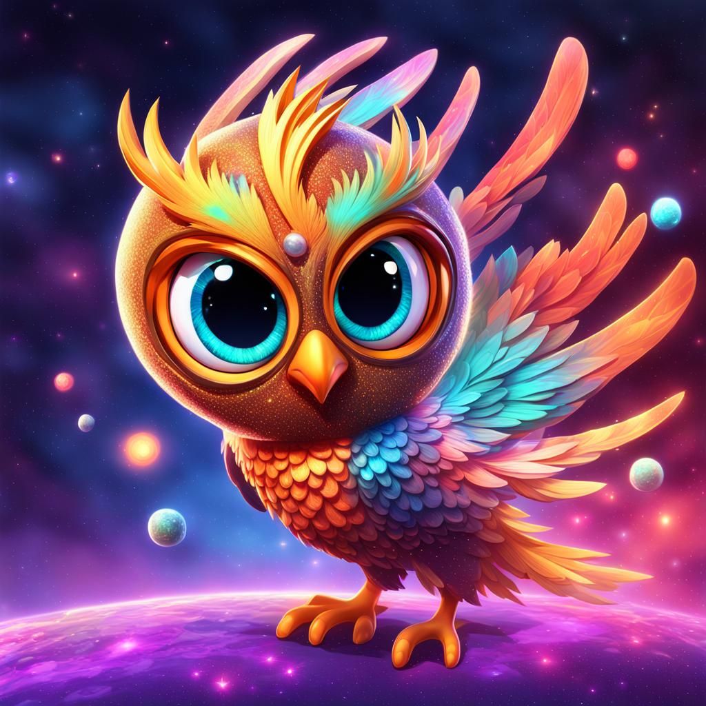 Cute phoenix owl hybrid