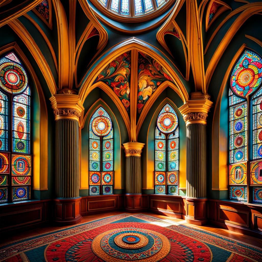 Vorticist Maximalist Composition in Saturated Colors