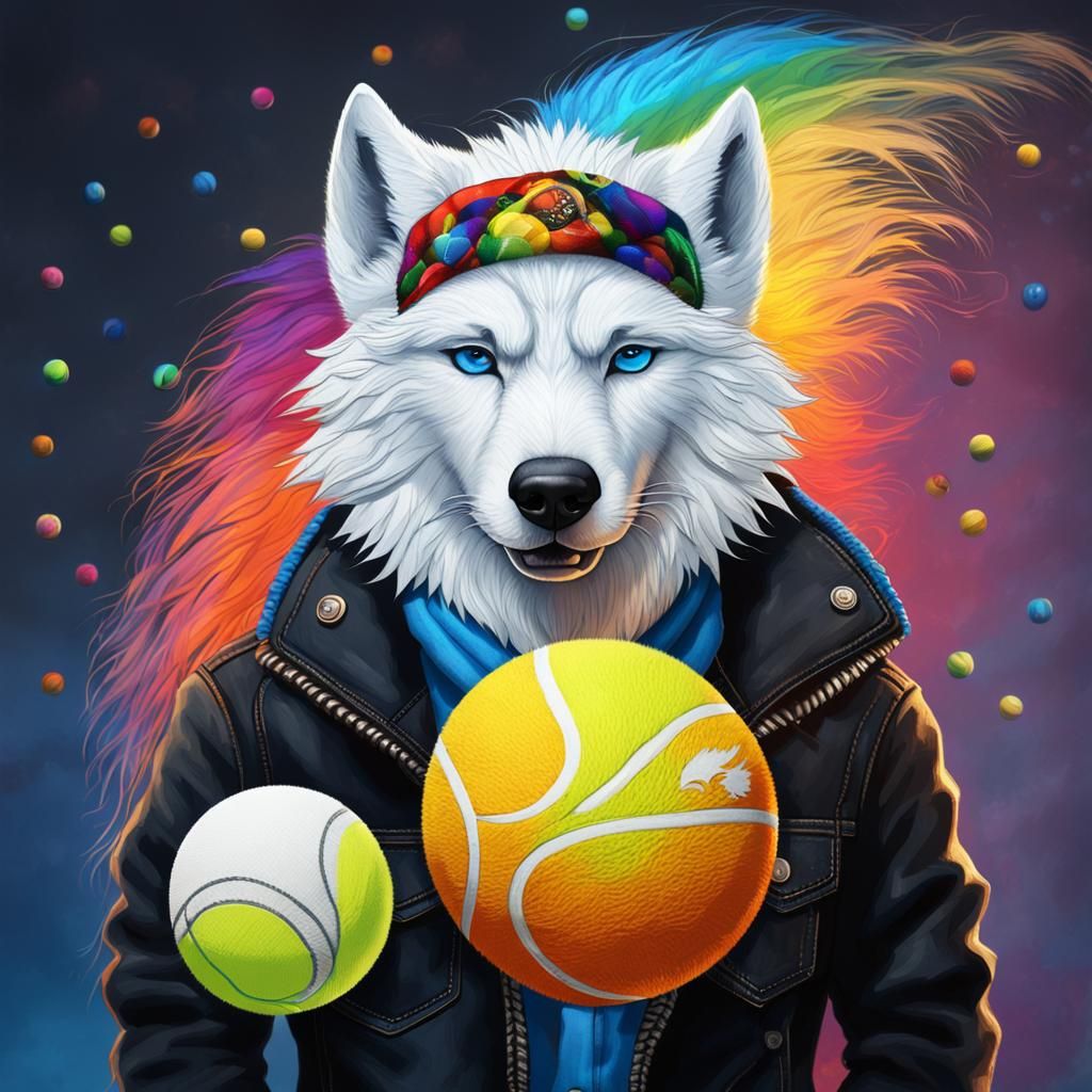 Stunning Anthropomorphic Wolf in Gay Pride Attire