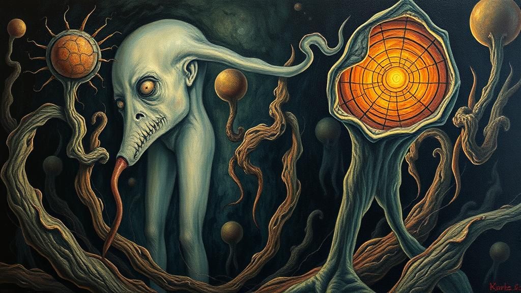 Eerie Abstract Dreamscape of Distorted Forms