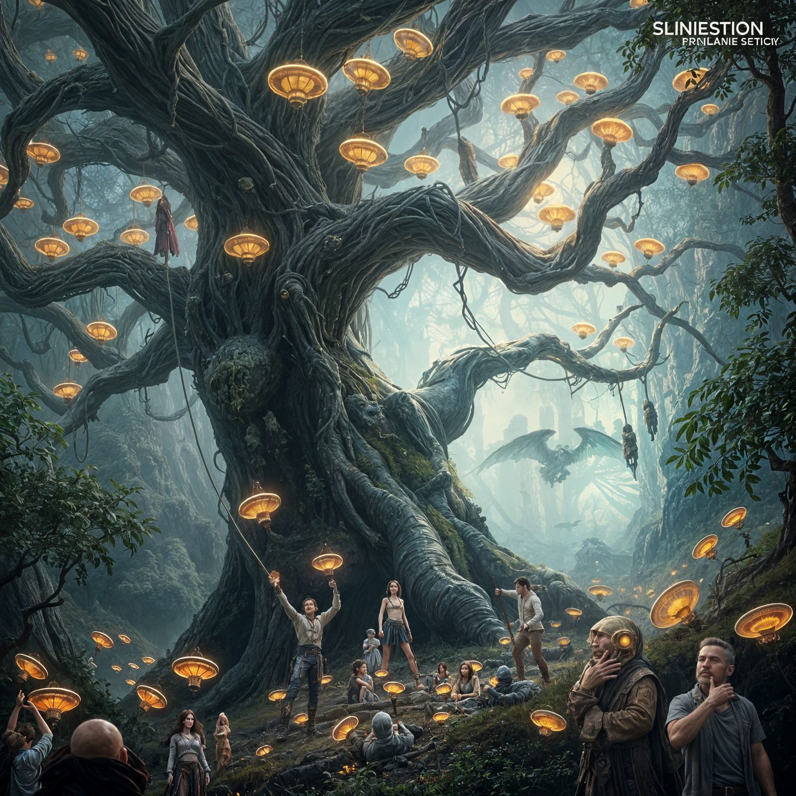 Dark Fantasy Landscape in Volumetric Lighting