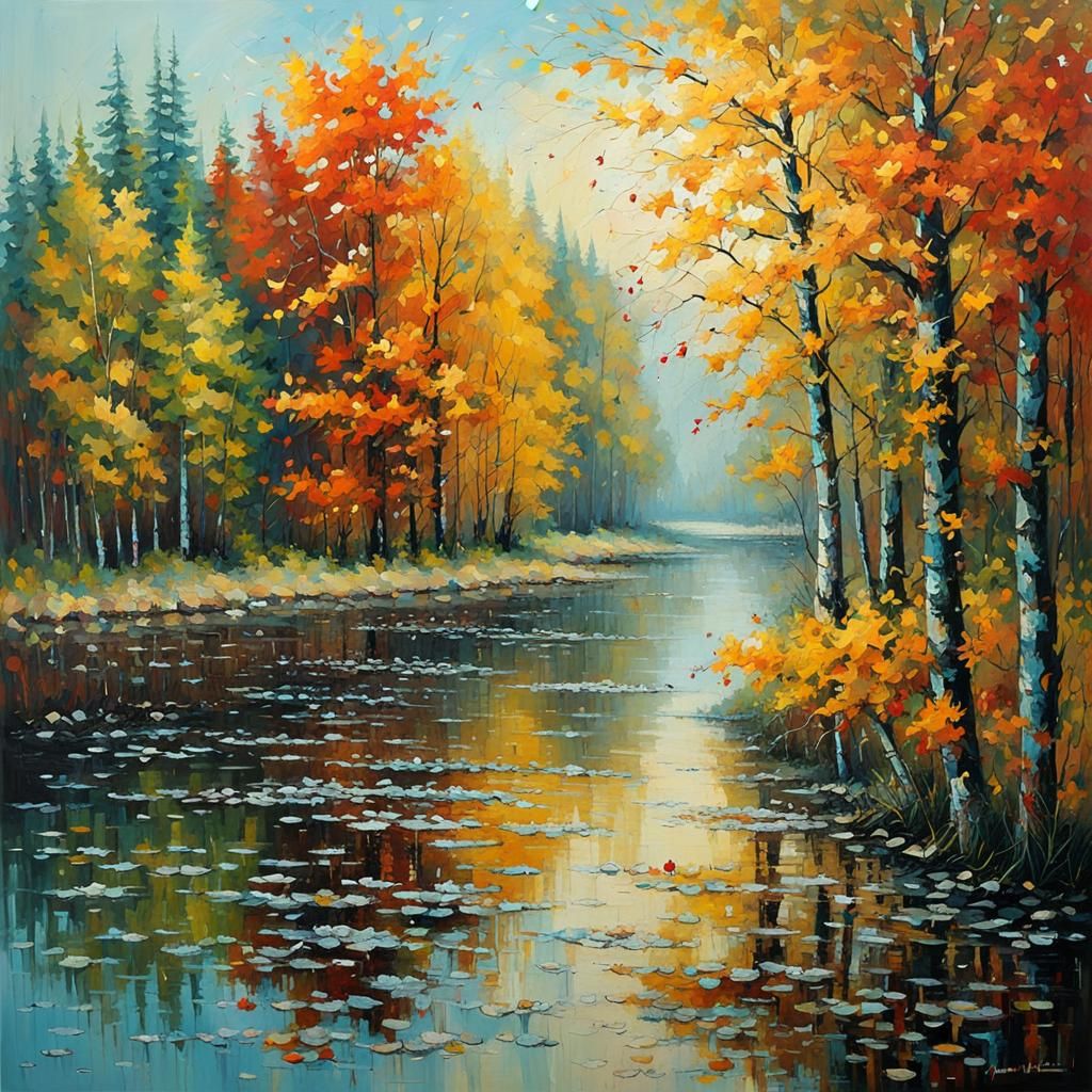 Abstract Impasto Painting in Vibrant Colors