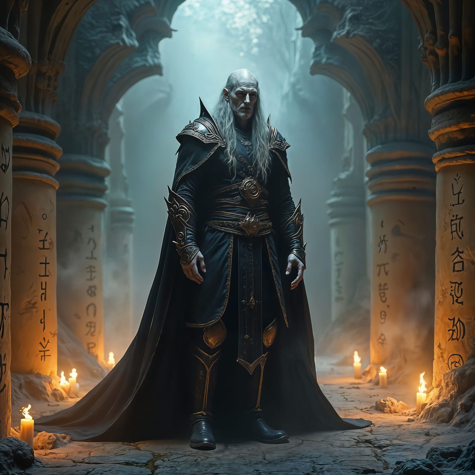 Hyper-Realistic Drow Sorcerer in a Cinematic Style