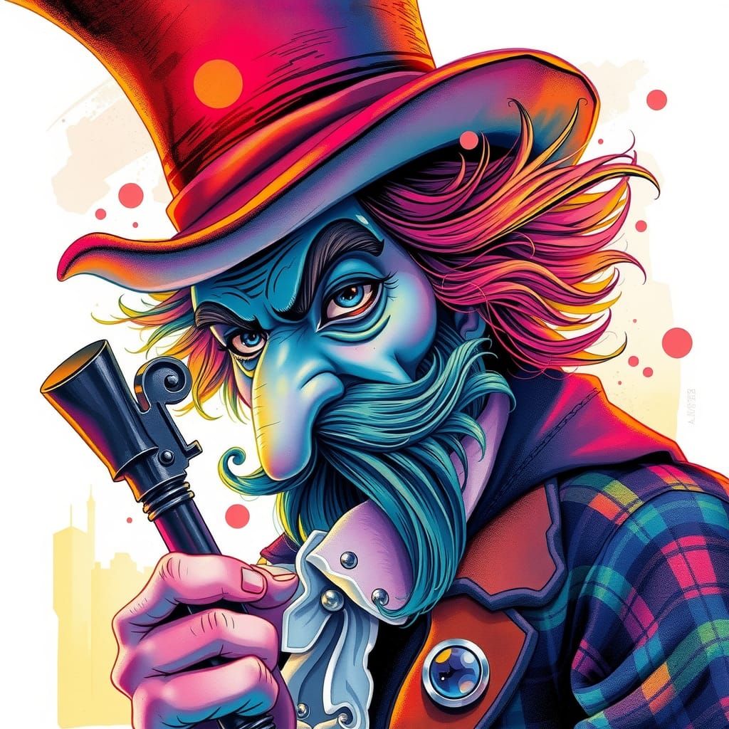 Fantastical Iridescent Lumberjack Watercolor Illustration