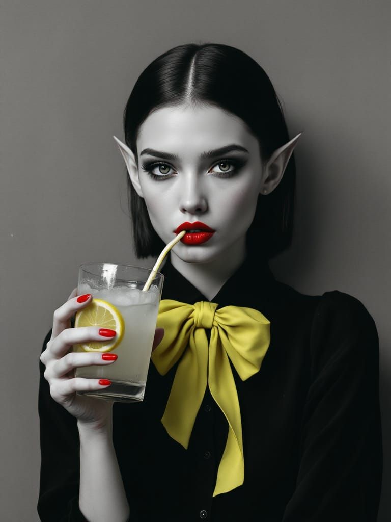 Enigmatic Woman in Surreal Monochrome Portrait