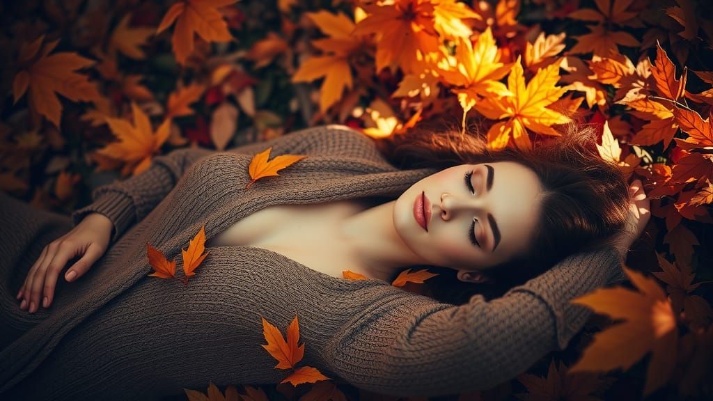 Autumnal Serenity: Woman in Golden Light