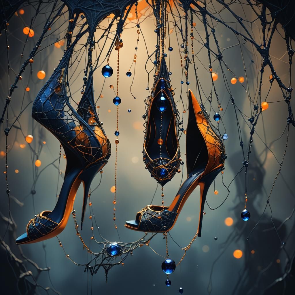 Stilettos in Cobweb: A Dark Fantasy Matte Painting