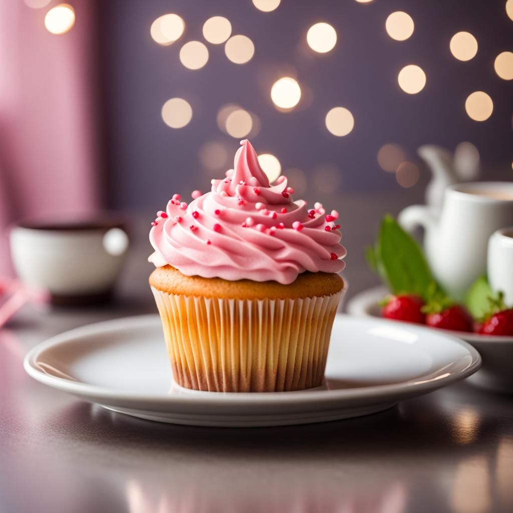 Delicious Cupcake on Plate, Professional Photography
