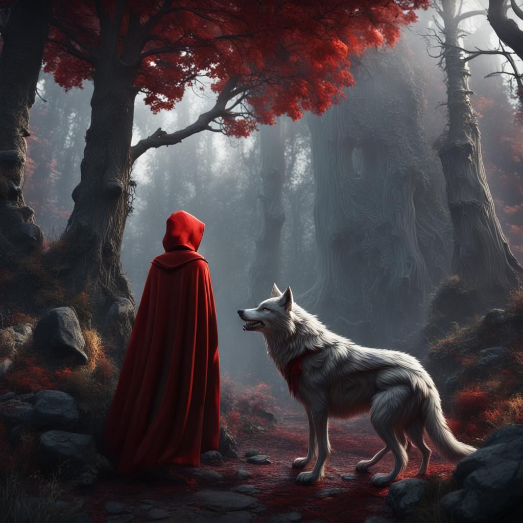 Red Riding Hood as the Wolf in Matte Painting