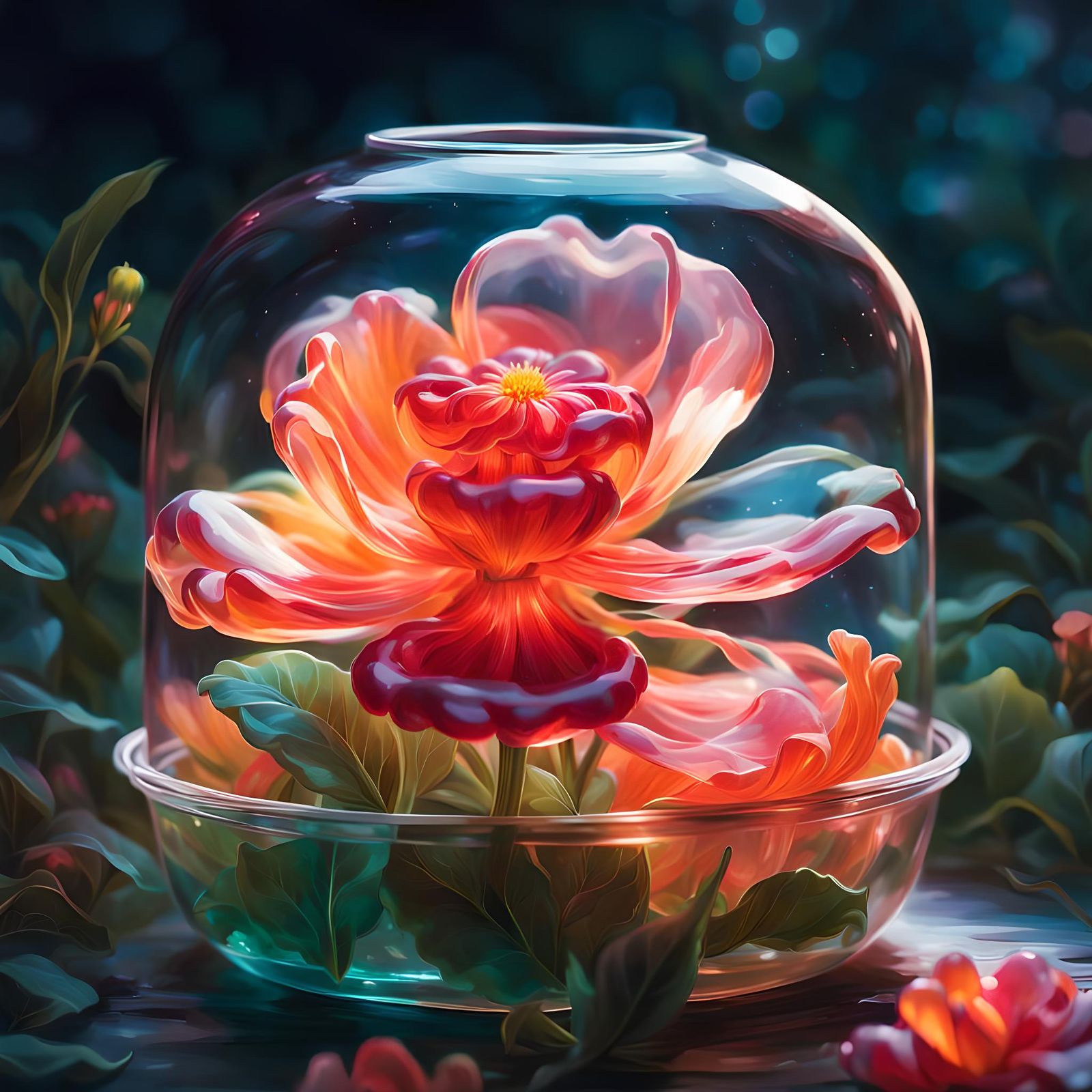 Enchanting Gummy Flower in a Jelly Landscape