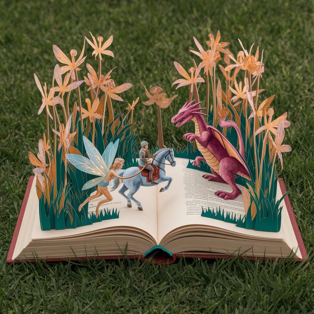 Miniature World Emerges from Open Book