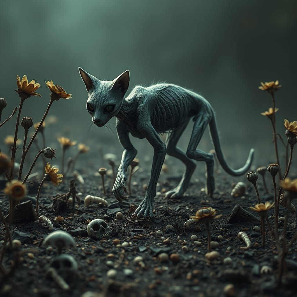 Spectral Cat in Decaying Flower Landscape
