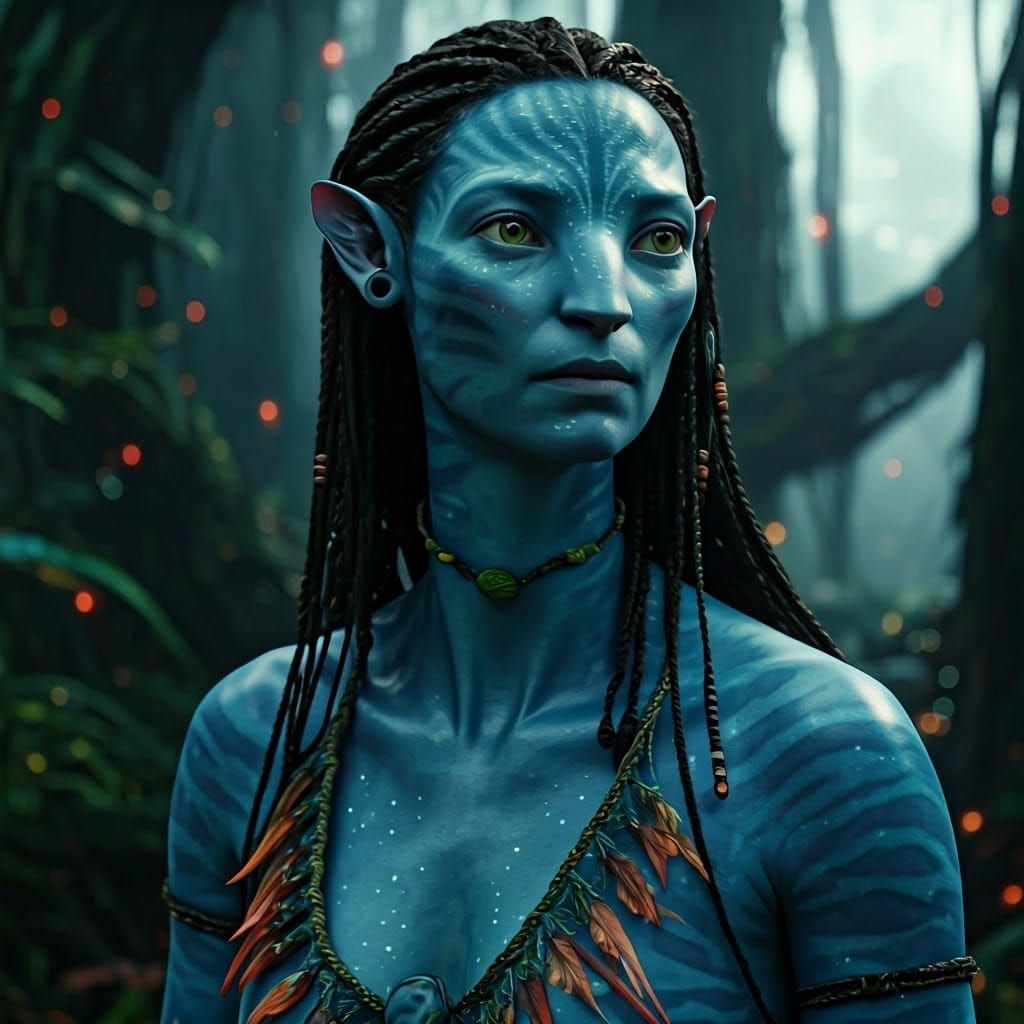 Tilda Swinton as a Mystical Na'vi in Pandora's Lush Biolumin...
