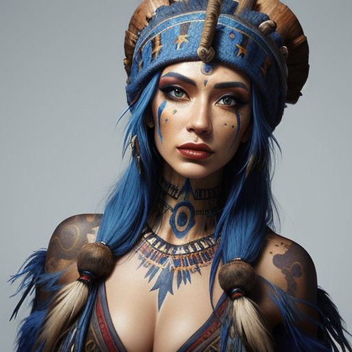 Sensual Female Shaman in Elegant Attire