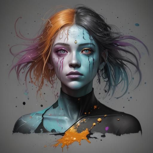 Duality of Consciousness: Graffiti Art Portrait