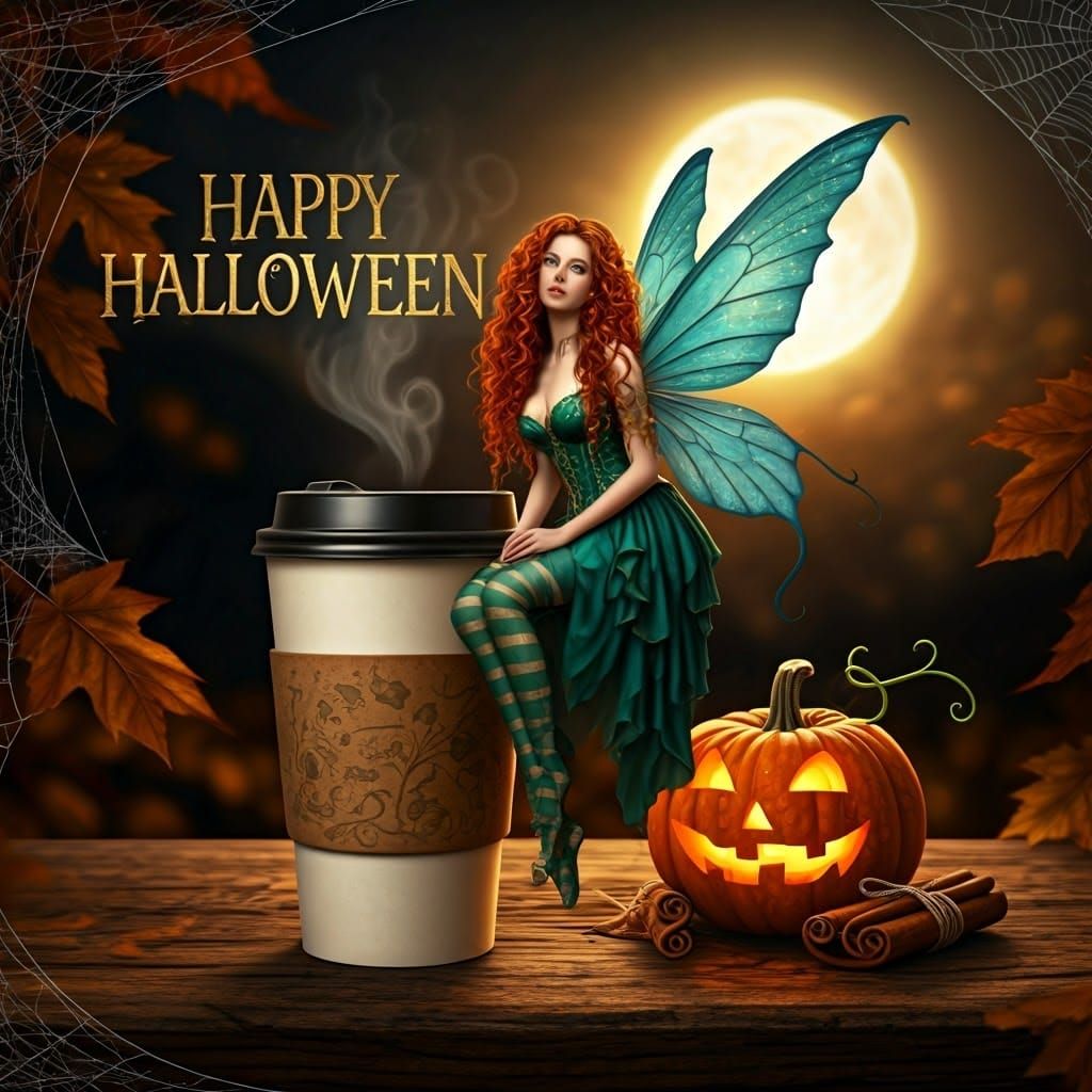 Ginger Fairy Halloween Scene Inspired by Digital Matte Paint...