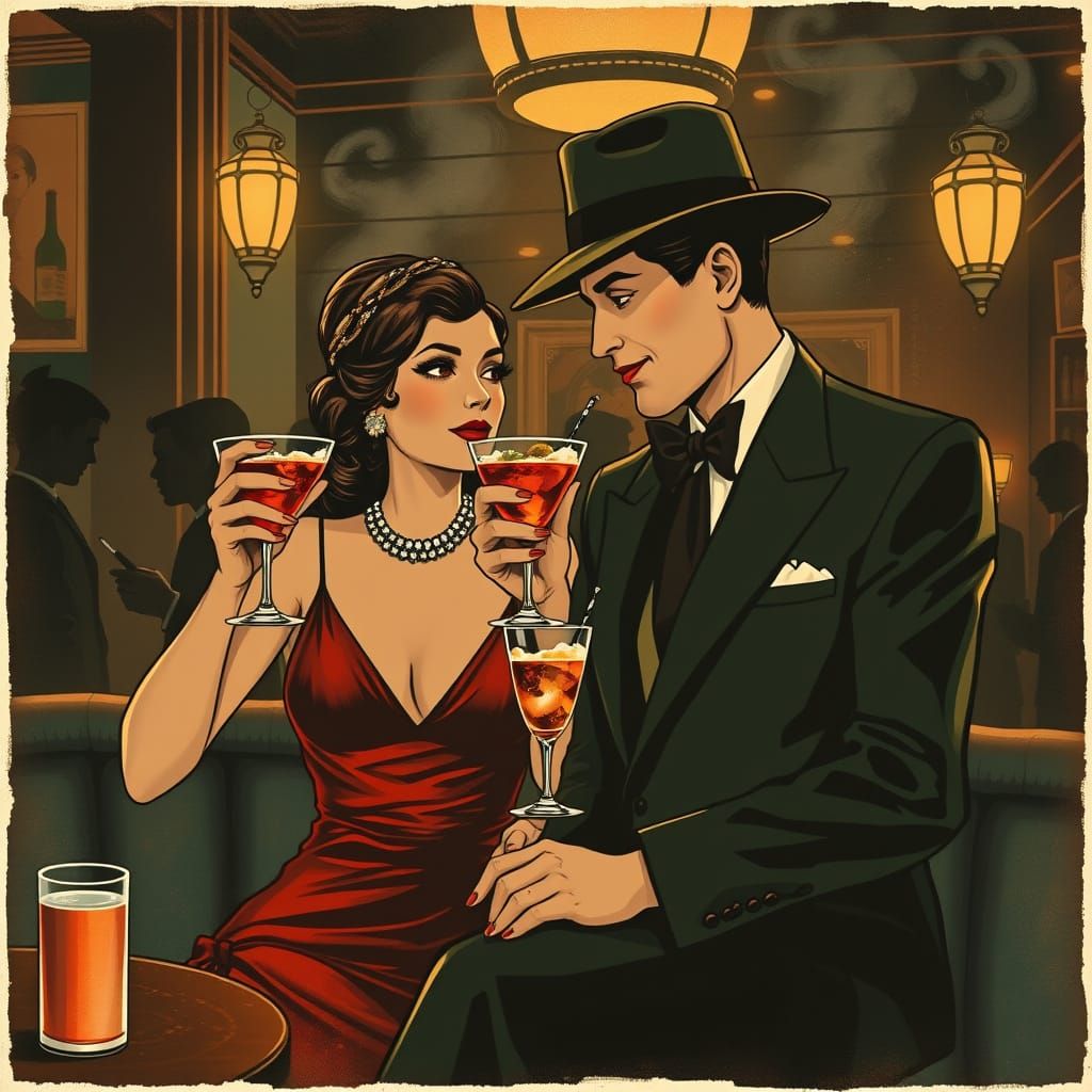 1920s Speakeasy Couple