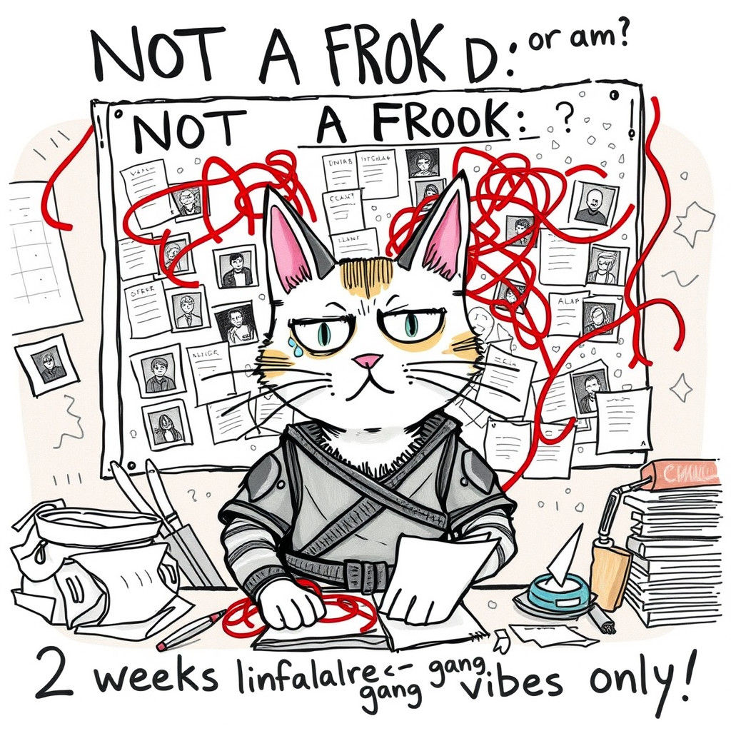 Goofy Cat Samurai Conspiracy in Amateur Style