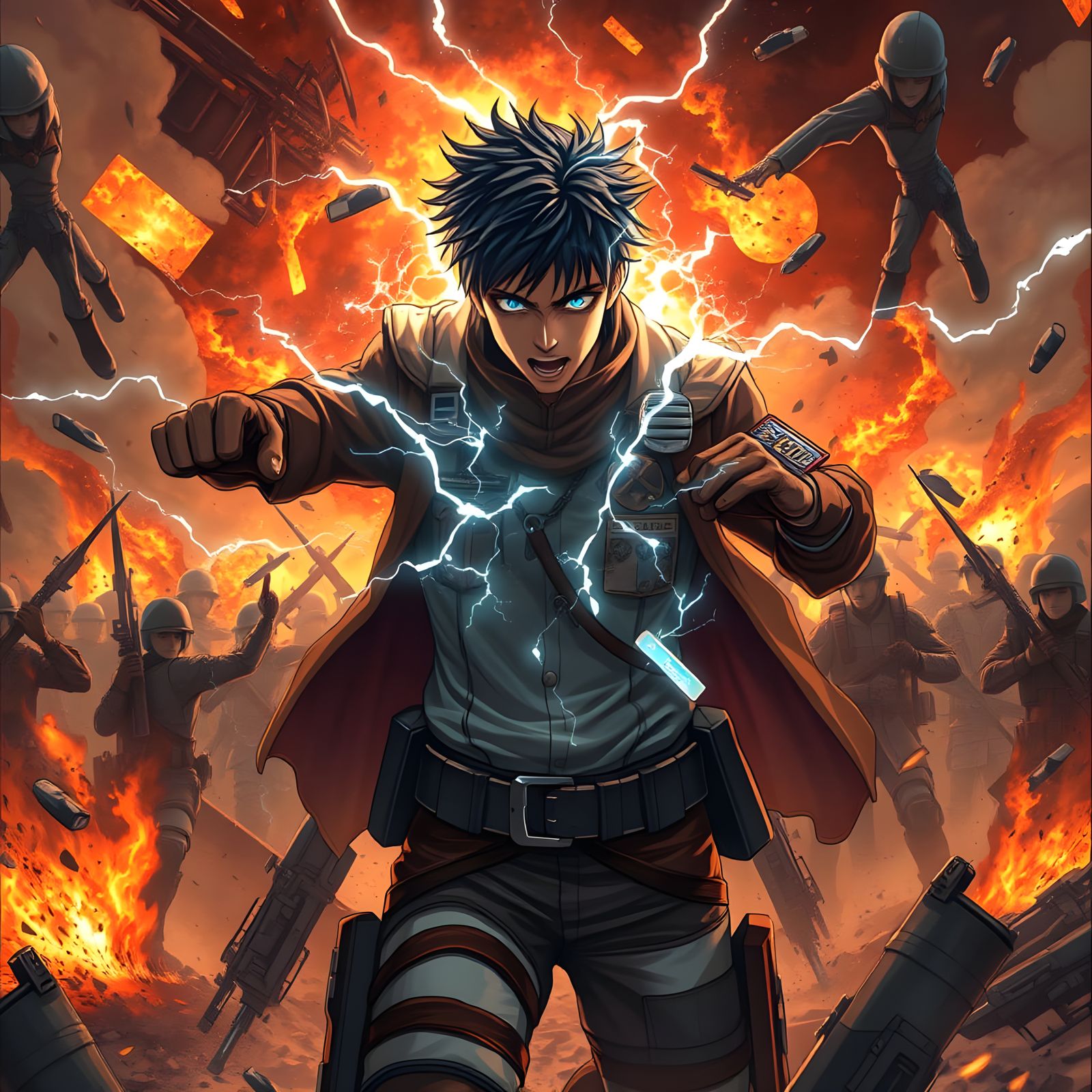 Titan Transformation in a Photorealistic Battle Scene