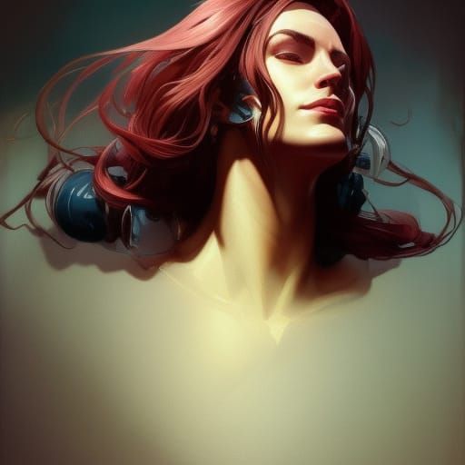 Hyperdetailed Portrait of Azrael in Art Nouveau Style