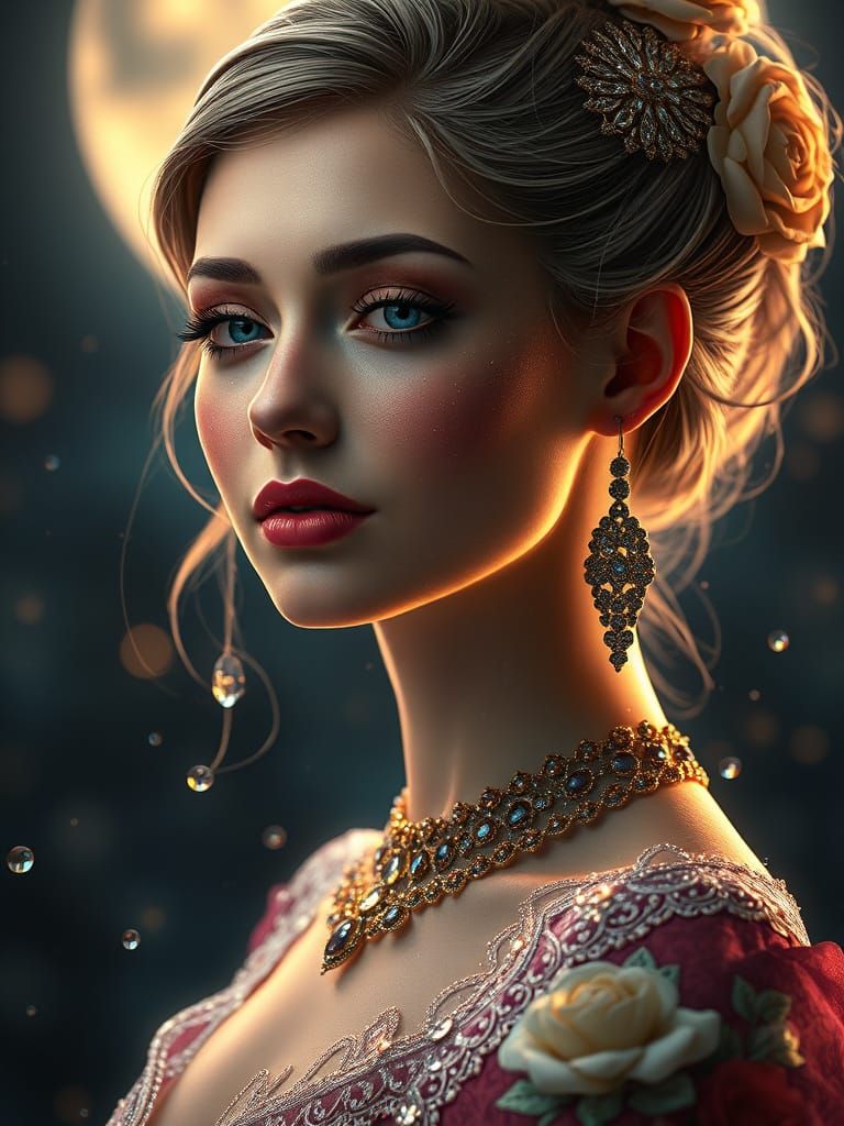 Hyper-Realistic Goddess in a Bottle of Glowing Serum