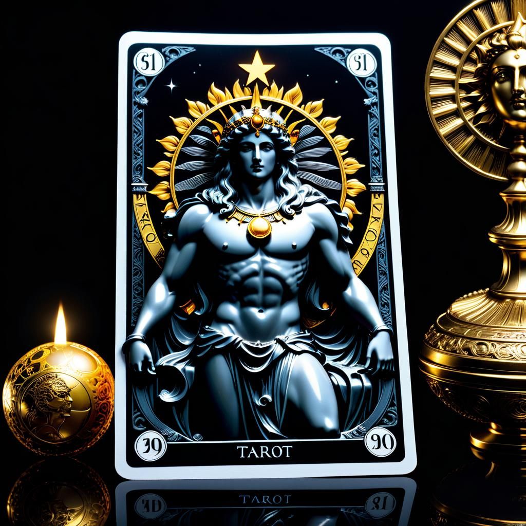 Apollo Statue in Inkpunk Style with Yellow Shades