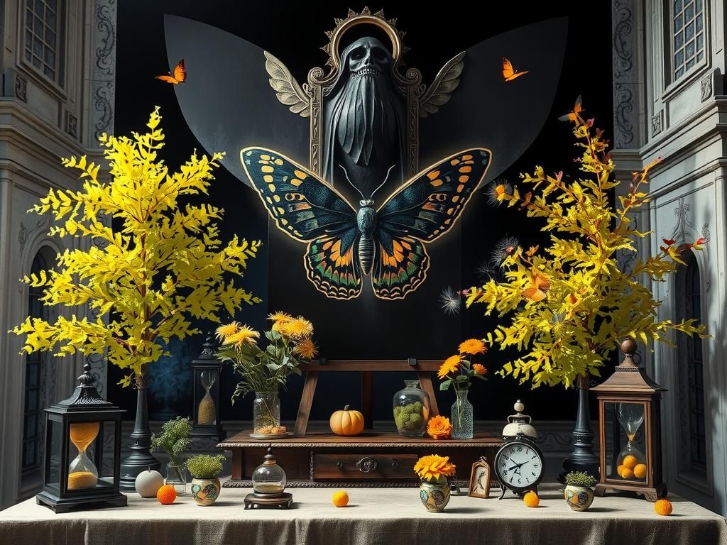 Mystical Altar in Surreal Dreamscape Inspired by Rayographs