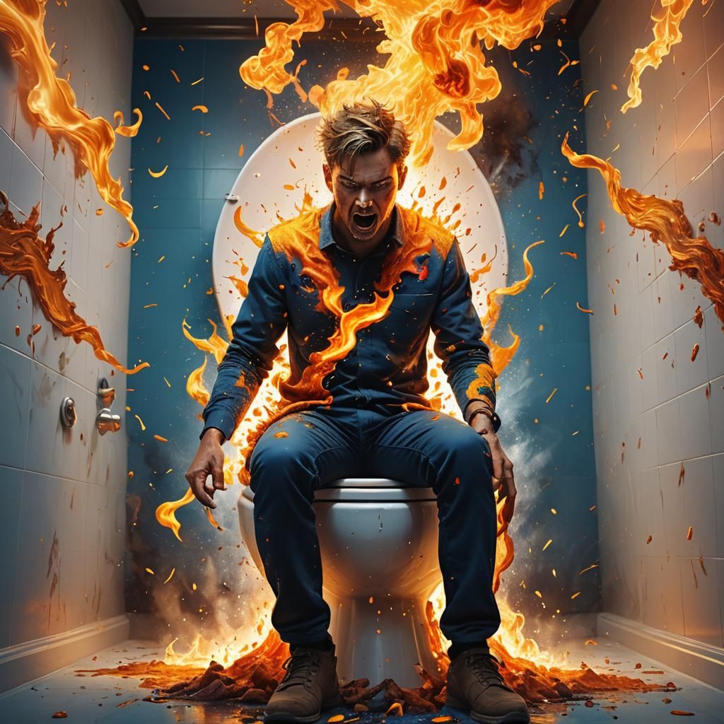 Explosive Diarrhea with Flames: Fantasy Concept Art