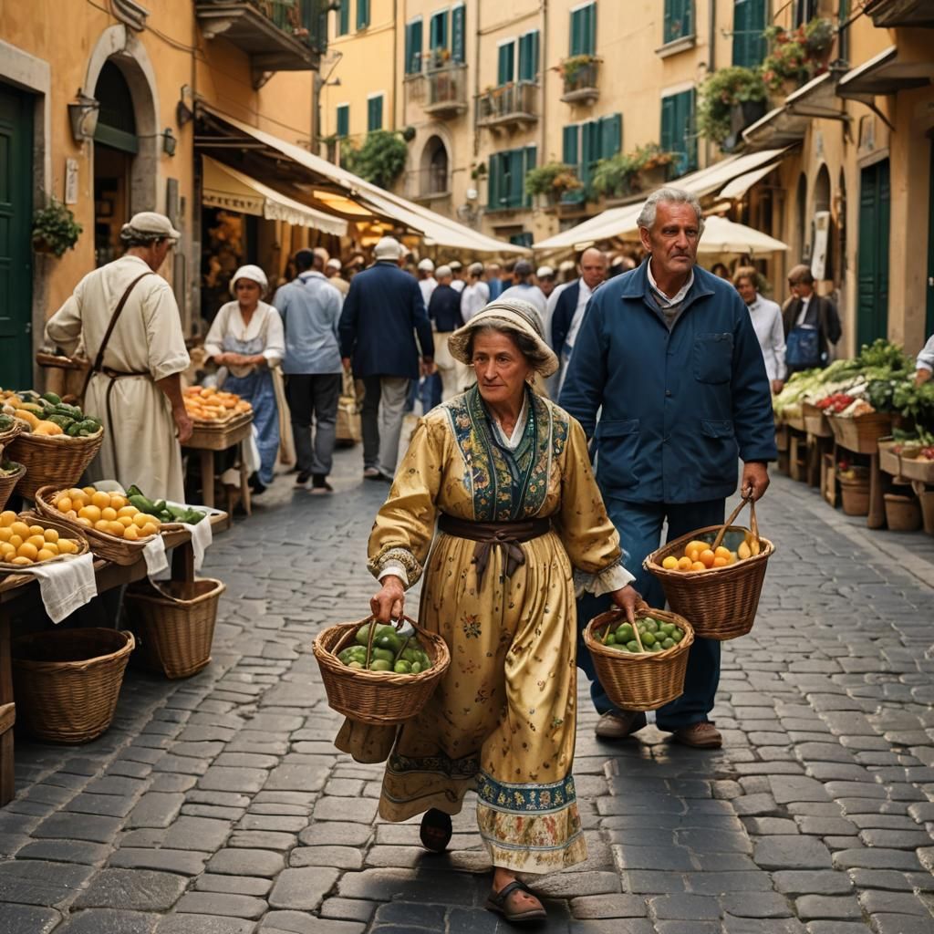Sorrento Street Scene in Mediterranean Style