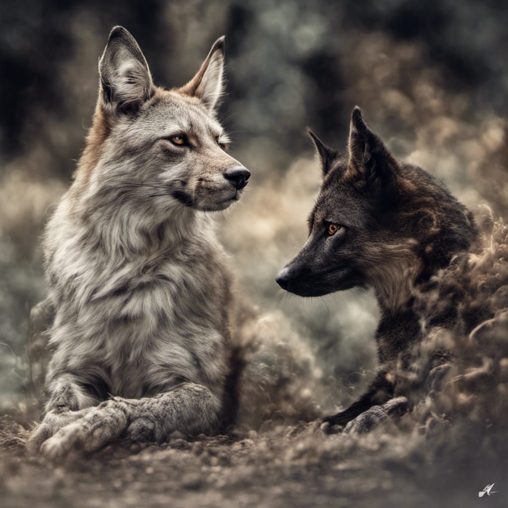 Hyperrealistic Wolf in Field, Cinematic Lighting